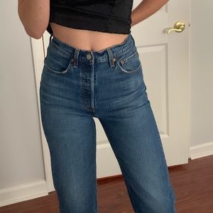 High waisted straight leg Levi jeans